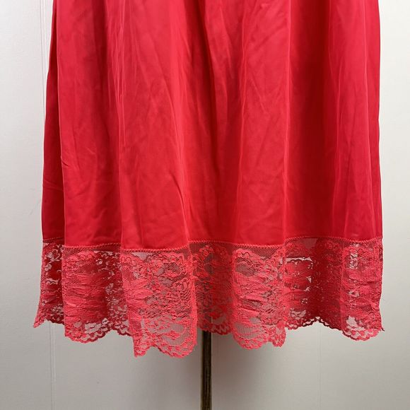 Vintage Aristocraft‎ Red Sleeveless Lace Trim Nightgown Lingerie Womens Medium - Picture 5 of 7